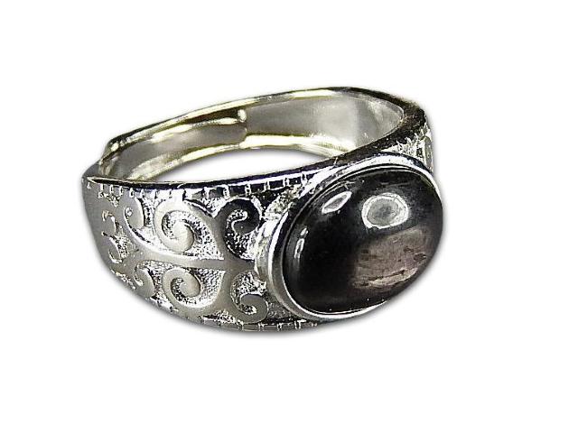 レア天然石ブラックムーンストーン楕円形リング指輪14号前後 < 女性アクセサリー/時計  レア天然石ブラックムーンストーン楕円形リング指輪14号前後  < 女性アクセサリー/時計の