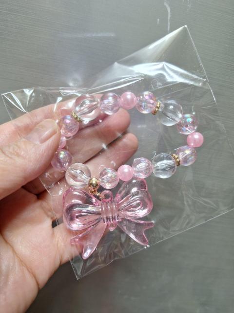 No.16新品★「デカッ!リボンチャーム付きブレスレット」=ピンク= < キッズ/ベビー No.16新品★「デカッ!リボンチャーム付きブレスレット」=ピンク= < キッズ/ベビーの