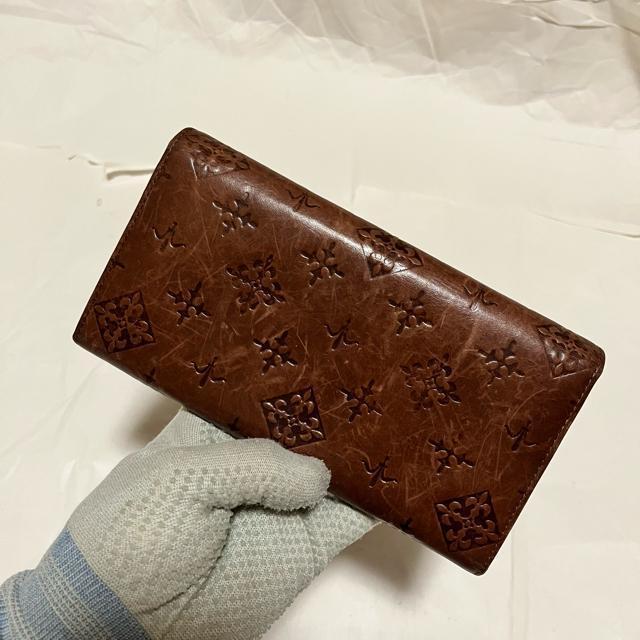 russet ラシット モノグラム 型押し レザー 長財布 ダークブラウン 牛革 < ブランド russet ラシット モノグラム 型押し レザー 長財布 ダークブラウン 牛革 < ブランドの
