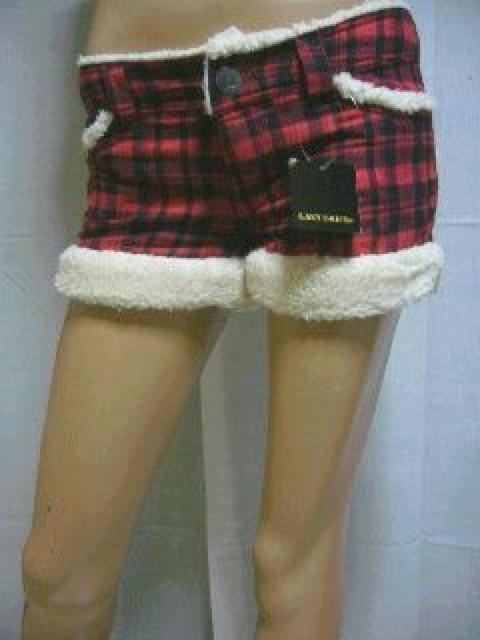 可愛い♪もこもこボア付 スターポケット タータンチェックショーパン < 女性ファッション 可愛い♪もこもこボア付 スターポケット タータンチェックショーパン < 女性ファッションの
