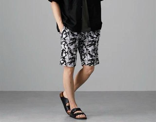 Mサイズ!高貴紳士的!カモフラ柄!カットソー総柄!両サイドand後ポケット付き!ハーフパンツ!新品! < 男性ファッション  Mサイズ!高貴紳士的!カモフラ柄!カットソー総柄!両サイドand後ポケット付き!ハーフパンツ!新品! < 男性ファッションの