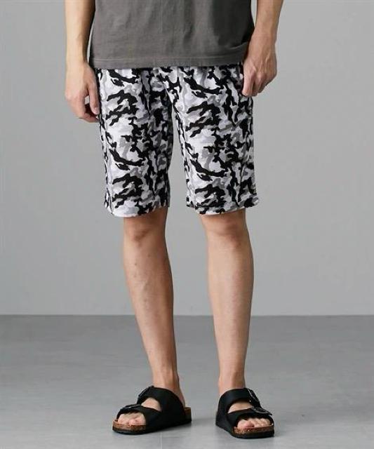 Mサイズ!高貴紳士的!カモフラ柄!カットソー総柄!両サイドand後ポケット付き!ハーフパンツ!新品! < 男性ファッション  Mサイズ!高貴紳士的!カモフラ柄!カットソー総柄!両サイドand後ポケット付き!ハーフパンツ!新品! < 男性ファッションの