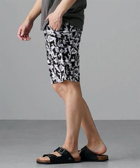 Mサイズ!高貴紳士的!カモフラ柄!カットソー総柄!両サイドand後ポケット付き!ハーフパンツ!新品! < 男性ファッション  Mサイズ!高貴紳士的!カモフラ柄!カットソー総柄!両サイドand後ポケット付き!ハーフパンツ!新品! < 男性ファッションの