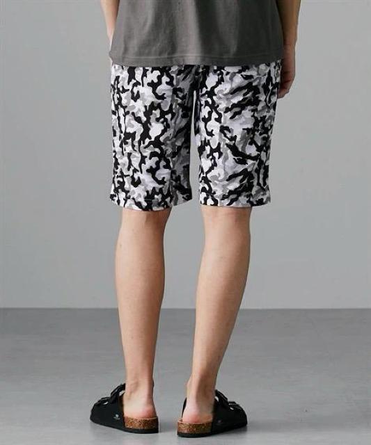Mサイズ!高貴紳士的!カモフラ柄!カットソー総柄!両サイドand後ポケット付き!ハーフパンツ!新品! < 男性ファッション  Mサイズ!高貴紳士的!カモフラ柄!カットソー総柄!両サイドand後ポケット付き!ハーフパンツ!新品! < 男性ファッションの