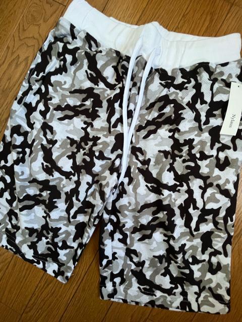 Mサイズ!高貴紳士的!カモフラ柄!カットソー総柄!両サイドand後ポケット付き!ハーフパンツ!新品! < 男性ファッション  Mサイズ!高貴紳士的!カモフラ柄!カットソー総柄!両サイドand後ポケット付き!ハーフパンツ!新品! < 男性ファッションの