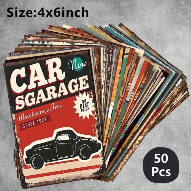 超お買い得1190円★50枚入り ビンテージカーアンドインダストリアル風 ウォールコラージュキット 10×15cm レトロポスター < インテリア/ライフ  超お買い得1190円★50枚入り ビンテージカーアンドインダストリアル風 ウォールコラージュキット 10×15cm レトロポスター < インテリア/ライフの