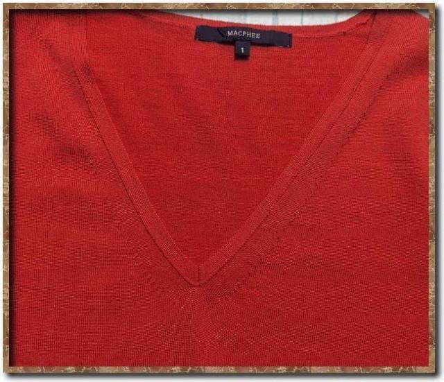 マカフィー Vネック長袖ニット 朱色 < ブランド マカフィー Vネック長袖ニット 朱色 < ブランドの