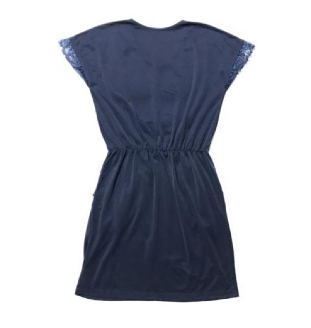 フェリシモ〓ユル楽ワンピース〓レース&ドレープ〓ネイビー(M)美品 < ブランド フェリシモ〓ユル楽ワンピース〓レース&ドレープ〓ネイビー(M)美品 < ブランドの