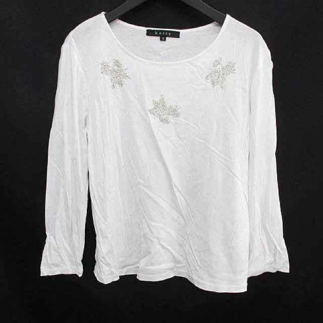 KETTY 長袖 Tシャツ カットソー ビーズ 透け感 あり < 女性ファッション  KETTY 長袖 Tシャツ カットソー ビーズ 透け感 あり  < 女性ファッションの