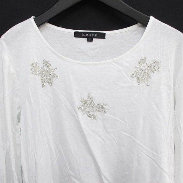 KETTY 長袖 Tシャツ カットソー ビーズ 透け感 あり < 女性ファッション  KETTY 長袖 Tシャツ カットソー ビーズ 透け感 あり < 女性ファッションの