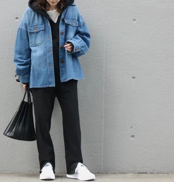 定価6,930円●OIOI マルイ購入●美脚パンツ●メランジツイルスリットパンツ●L 黒ブラック < 女性ファッション  定価6,930円●OIOI マルイ購入●美脚パンツ●メランジツイルスリットパンツ●L 黒ブラック < 女性ファッションの