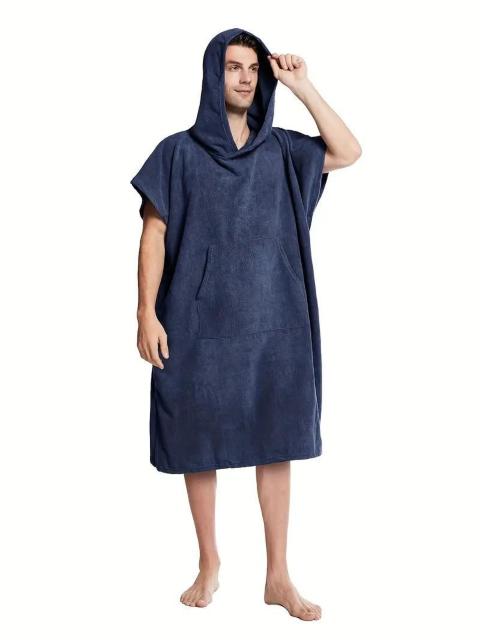 お試し価格1890円★メンズ クイックドライ フード付きタオルローブ ゆったり パジャマセット スプリットヘム付き 紺フリー < 男性ファッション お試し価格1890円★メンズ クイックドライ フード付きタオルローブ ゆったり パジャマセット スプリットヘム付き 紺フリー < 男性ファッションの