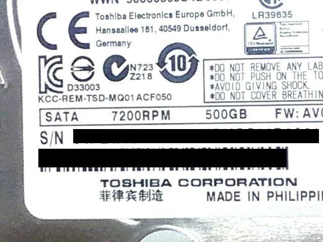 HDD TOSHIBA MQ01ACF050 500GB SATA  PC{/Ӌ@ 