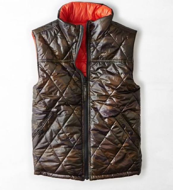 【American Eagle】Vintage AEOリバーシブルキルトパファーベスト L/迷彩柄 < ブランド 【American Eagle】Vintage AEOリバーシブルキルトパファーベスト L/迷彩柄 < ブランドの