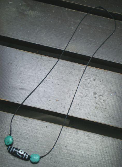 二眼天珠xターコイズネックレス < 女性アクセサリー/時計 二眼天珠xターコイズネックレス < 女性アクセサリー/時計の