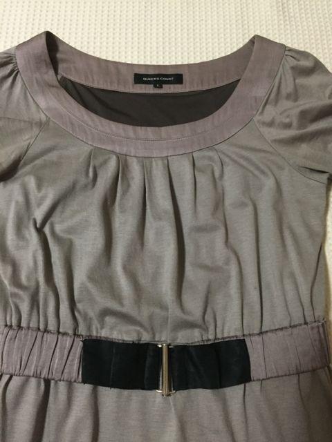114.クイーンズコート☆半袖ひざ丈タイトワンピース☆グレージュ < 女性ファッション  114.クイーンズコート☆半袖ひざ丈タイトワンピース☆グレージュ < 女性ファッションの