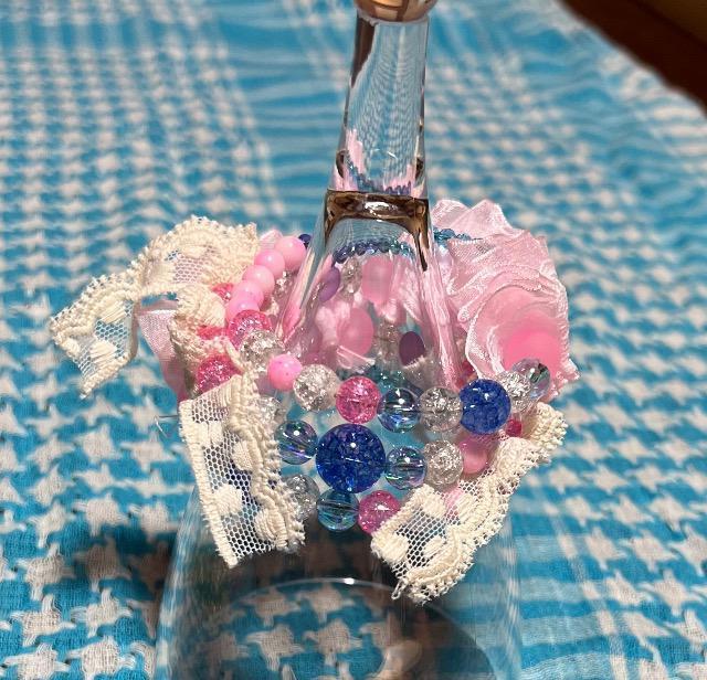 ブルー ピンク フリフリ キラキラ ブレスレット 未使用 < 男性アクセサリー/時計  ブルー ピンク フリフリ キラキラ ブレスレット 未使用 < 男性アクセサリー/時計の