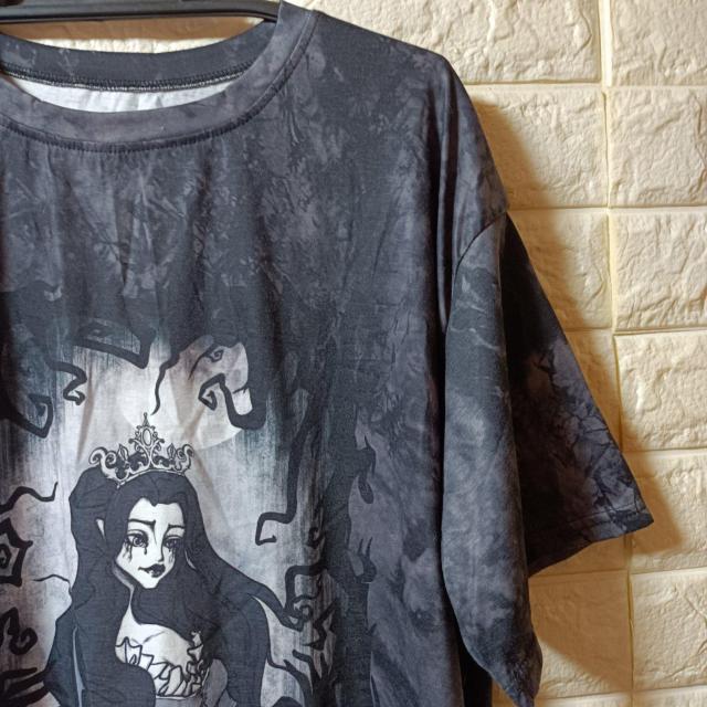 ROMWE★新品★Goth 絞り染めプリンセス & スカル Tシャツ < 女性ファッション  ROMWE★新品★Goth 絞り染めプリンセス & スカル Tシャツ < 女性ファッションの