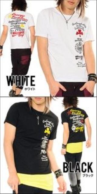 アメカジ.キレカジ♪クローバー&スター&英字クルーネックTシャツ ホワイト < 男性ファッション アメカジ.キレカジ♪クローバー&スター&英字クルーネックTシャツ ホワイト < 男性ファッションの