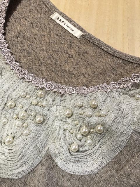 axes femme アクシーズファム パール&レース ふんわりカットソー < ブランド axes femme アクシーズファム パール&レース ふんわりカットソー < ブランドの