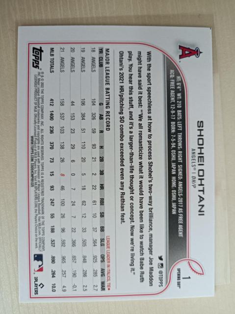 高騰中!大谷翔平 2022 Topps OPENING DAY  No.1 MLB PLAYERSカード < トレーディングカード  高騰中!大谷翔平 2022 Topps OPENING DAY  No.1 MLB PLAYERSカード < トレーディングカードの