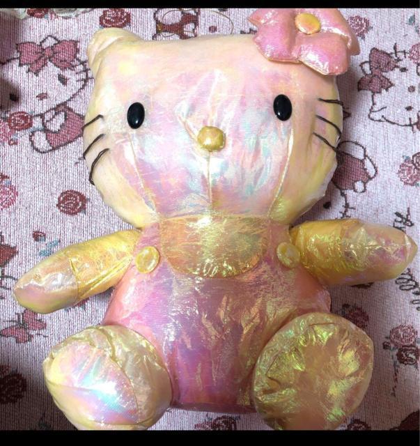 長期自宅保管★ピンクオーロラ色キティ★33cm大きめのぬいぐるみ < おもちゃ  長期自宅保管★ピンクオーロラ色キティ★33cm大きめのぬいぐるみ  < おもちゃの