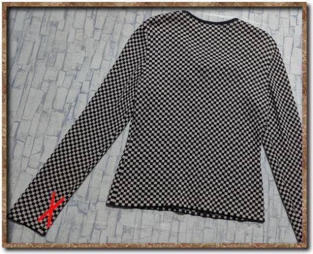 ハナエモリ リボン付き市松模様ニット 白×黒☆やや難 < ブランド ハナエモリ リボン付き市松模様ニット 白×黒☆やや難 < ブランドの