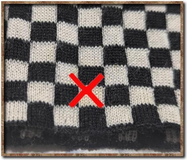 ハナエモリ リボン付き市松模様ニット 白×黒☆やや難 < ブランド ハナエモリ リボン付き市松模様ニット 白×黒☆やや難 < ブランドの