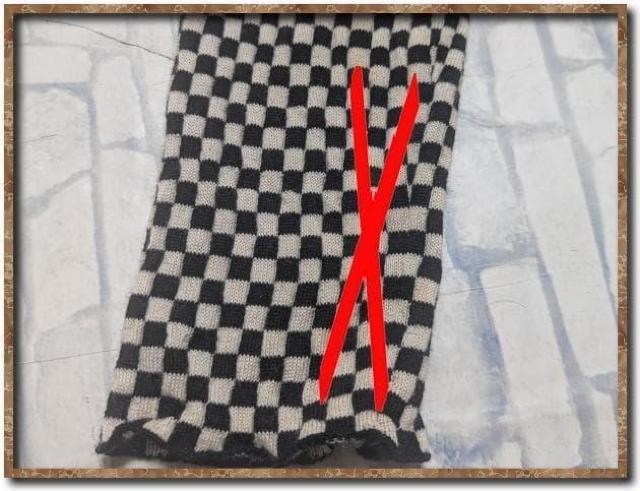 ハナエモリ リボン付き市松模様ニット 白×黒☆やや難 < ブランド ハナエモリ リボン付き市松模様ニット 白×黒☆やや難 < ブランドの