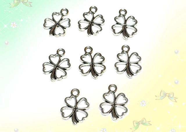 5027 銀色のクローバー枠 8個 金属パーツ アクセサリーチャーム ハンドメイド材料 < ペット/手芸/園芸 5027 銀色のクローバー枠 8個 金属パーツ アクセサリーチャーム ハンドメイド材料 < ペット/手芸/園芸の