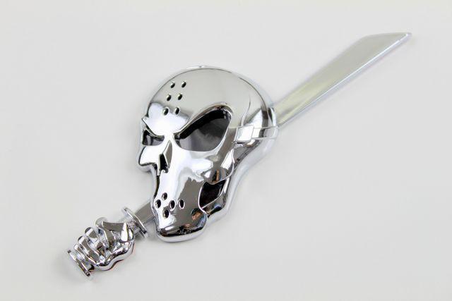 スカルエンブレム 3Dクロム リア フロント フェンダーに < 自動車/バイク スカルエンブレム 3Dクロム リア フロント フェンダーに < 自動車/バイク