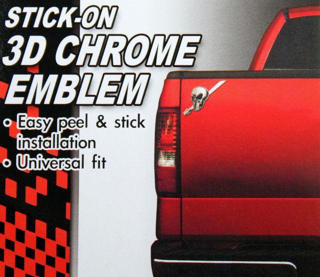 スカルエンブレム 3Dクロム リア フロント フェンダーに < 自動車/バイク スカルエンブレム 3Dクロム リア フロント フェンダーに < 自動車/バイク