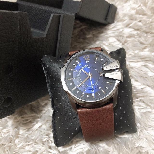 新品!!◆DIESEL/ディーゼル◆マスターチーフMASTER CHIEF★DZ1618*ブルー×牛革ベルト < ブランド  新品!!◆DIESEL/ディーゼル◆マスターチーフMASTER CHIEF★DZ1618*ブルー×牛革ベルト < ブランドの