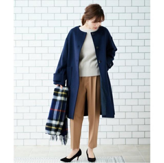 美品 le.coeur blanc ルクールブラン ノーカラーウールコート 38 < ブランド 美品 le.coeur blanc ルクールブラン ノーカラーウールコート 38 < ブランドの