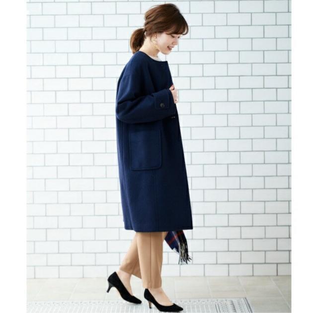 美品 le.coeur blanc ルクールブラン ノーカラーウールコート 38 < ブランド 美品 le.coeur blanc ルクールブラン ノーカラーウールコート 38 < ブランドの