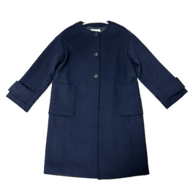 美品 le.coeur blanc ルクールブラン ノーカラーウールコート 38 < ブランド 美品 le.coeur blanc ルクールブラン ノーカラーウールコート 38 < ブランドの