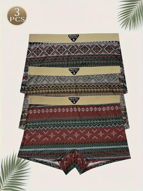 超お買い得1490円★3枚セット 女性用ミッドライズボクサーブリーフ エスニックプリント 超伸縮 USAサイズM(日本サイズL) < 女性ファッション 超お買い得1490円★3枚セット 女性用ミッドライズボクサーブリーフ エスニックプリント 超伸縮 USAサイズM(日本サイズL) < 女性ファッションの