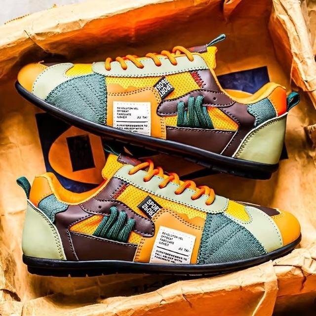 超お買い得2690円★軽量スニーカー メンズ 軽量通気性スニーカー | オールシーズン対応 26.5cm グリーンオレンジ < 男性ファッション 超お買い得2690円★軽量スニーカー メンズ 軽量通気性スニーカー | オールシーズン対応 26.5cm グリーンオレンジ < 男性ファッションの