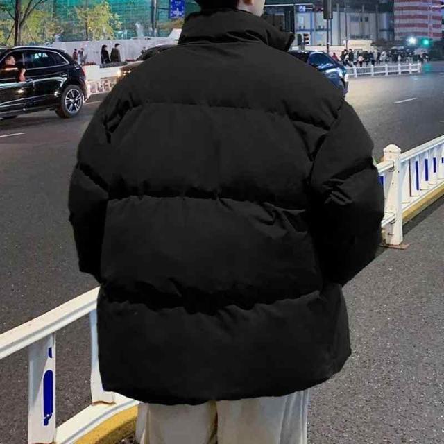 ダウンジャケット メンズ 防寒 立襟 中綿 暖かい ブルゾン 厚手 ブラック < 男性ファッション ダウンジャケット メンズ 防寒 立襟 中綿 暖かい ブルゾン 厚手 ブラック < 男性ファッションの