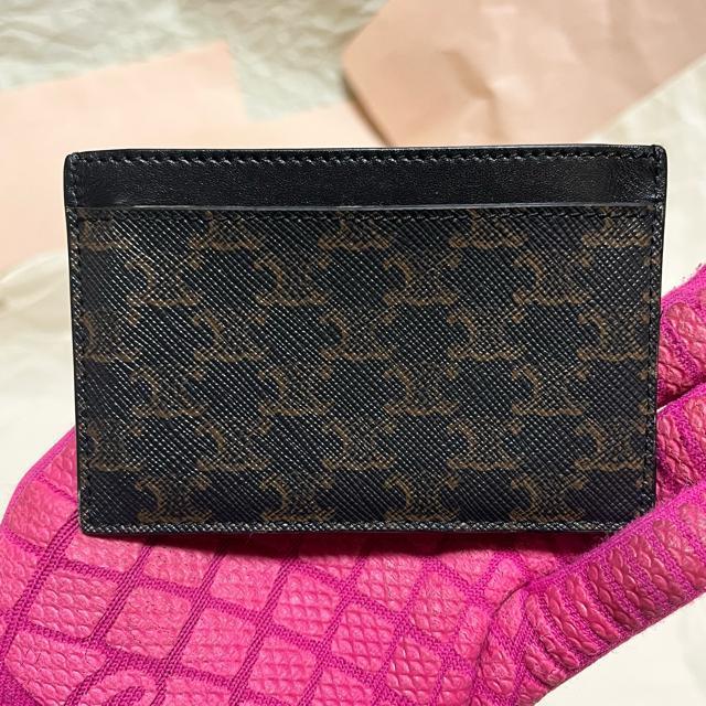 【希少】 CELINE セリーヌ カードケース ブラックマカダム レザー 正規品 トリオンフ ロゴ 名刺入れ パスケース < ブランド 【希少】 CELINE セリーヌ カードケース ブラックマカダム レザー 正規品 トリオンフ ロゴ 名刺入れ パスケース < ブランドの