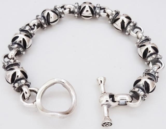 ☆シルバー925  7クロスボールブレスレット < 男性アクセサリー/時計  ☆シルバー925  7クロスボールブレスレット < 男性アクセサリー/時計の