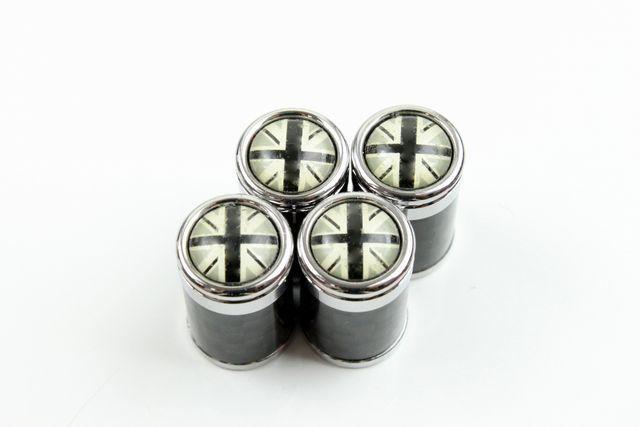 イギリス国旗柄エアバルブ カーボン調 ブラックXグレー  < 自動車/バイク イギリス国旗柄エアバルブ カーボン調 ブラックXグレー  < 自動車/バイク