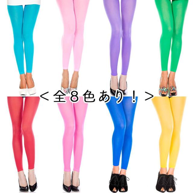 Music Legs パステルカラーの厚手レギンス ネオンピンク < 女性ファッション  Music Legs パステルカラーの厚手レギンス ネオンピンク < 女性ファッションの