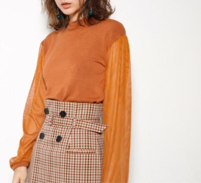 SLY VOLUME TUCK SLEEVE TOPS メッシュスリーブ スライ < ブランド SLY VOLUME TUCK SLEEVE TOPS メッシュスリーブ スライ < ブランドの