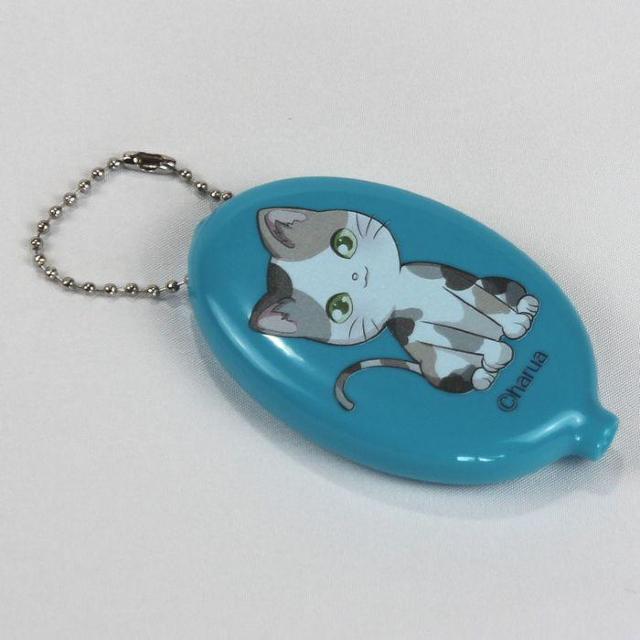 ★harua 猫ラバーコインケース 猫柄 青色 小銭入れ 財布 小物 < 女性ファッション  ★harua 猫ラバーコインケース 猫柄 青色 小銭入れ 財布 小物 < 女性ファッションの