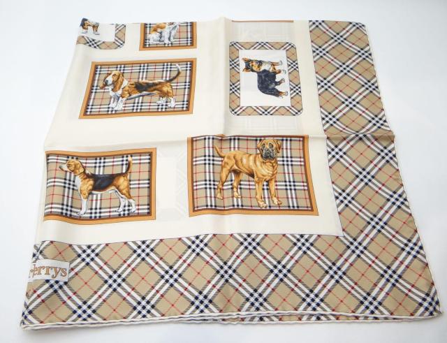 Burberrys バーバリー 犬 ドッグ シルク スカーフ ブラウン系<USED>【送料無料】 < ブランド Burberrys バーバリー 犬 ドッグ シルク スカーフ ブラウン系<USED>【送料無料】 < ブランドの
