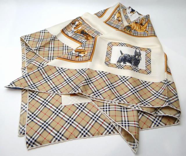 Burberrys バーバリー 犬 ドッグ シルク スカーフ ブラウン系<USED>【送料無料】 < ブランド Burberrys バーバリー 犬 ドッグ シルク スカーフ ブラウン系<USED>【送料無料】 < ブランドの