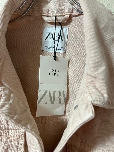 新品タグ付きZARA★ベビーピンクゆったりコットンGジャン < ブランド  新品タグ付きZARA★ベビーピンクゆったりコットンGジャン < ブランドの