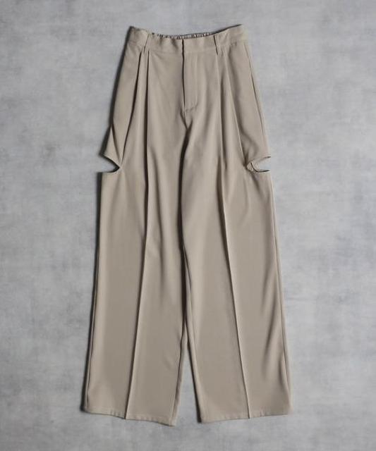 Bonjour Saganツイルサイドカットパンツ < 女性ファッション Bonjour Saganツイルサイドカットパンツ < 女性ファッションの