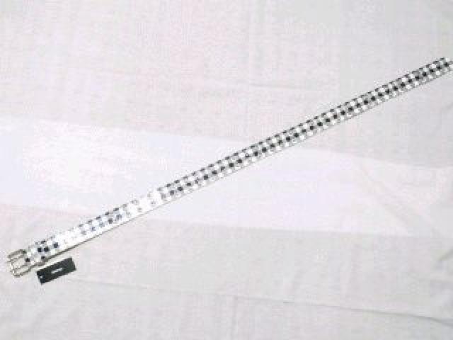 《New》キレカジ★エナメル*チェック柄・Wピン(2連ハトメ)ベルト<ブラックxホワイト> < 男性ファッション  《New》キレカジ★エナメル*チェック柄・Wピン(2連ハトメ)ベルト<ブラックxホワイト> < 男性ファッションの